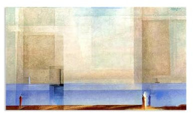 RXNHGJDS lyonel feininger leinwand,lyonel feininger Kunstdruck auf Leinwand,Ruhe auf See II,Poster & Print on Canvas Famous Painting Canvas Wall Art70x40cm(28x16in) poster