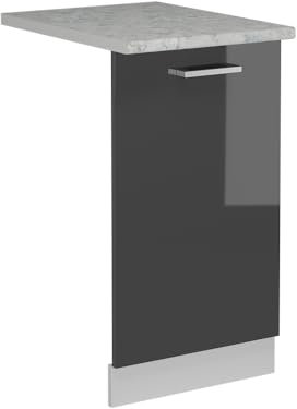 Vicco Coperchio per lavastoviglie R-Line, Antracite lucido, 45 cm, PL Marmo