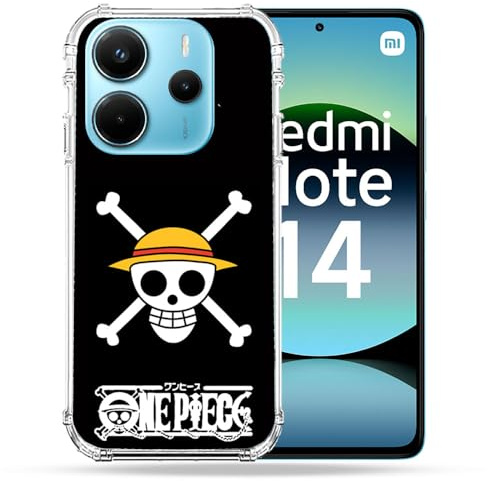 Cokitec Verstärkte Schutzhülle für Xiaomi Redmi Note 14 4G Manga One Piece Totenkopf