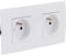 Double prise horizontale + plaque de finition Kalya - Blanc - Zenitech