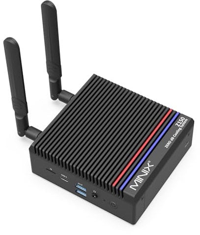 MINIX Z150-0dB lüfterloser Mini PC, Intel N150, 16GB DDR4, 512GB M.2 PCIe Gen3 x 4 NVMe SSD Mini Desktop Computer, 4K Dual Display/2.5G LAN/USB3.2/USB-C/Vesa Mount/Auto Power On for Offfice Business
