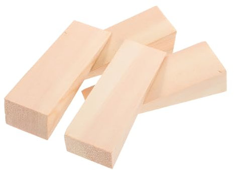 HEALLILY 4 Stück Dübel holzarbeiten Holzblock Holzkeile für Bodenschutz holzplatte Fensterkeile Keil Türstopper Türkeilstopper Türkeile Türkeil für die Unterseite der Tür hölzern Beige
