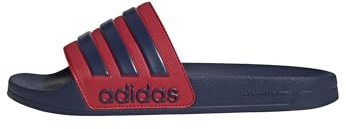 adidas Unisex Adilette Shower Slides, dark blue/dark blue/better scarlet, 40.5 EU