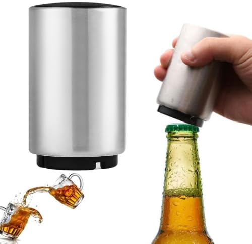 JYNVO 2 Pz. Apribottiglie automatico - Apribottiglie per birra, Per tappi a corona, Push&Pull,Stylish, Facile da Usare, Regali unici per uomo