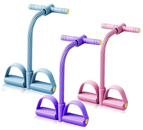 Fitness Widerstandsband, Bauchtrainer, 10 Tubes Elastische Zugseil, Sit-Up Beinstrecker Seil Übungsband mit Griffen zum Dehnen, Für Anfängerinnen Und Bein-Arm-Übungen