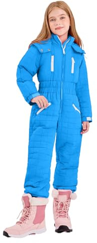 Guqmjde Skianzug Kinder Skioverall Schneeanzug Mädchen Skijacke Jungen Schneeoverall Outdoor Skianzüge Snowboard Verdickte Winterjacke Overall Warme Winteranzug Einteiliges Schneeanzüge