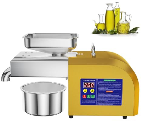 FRANREADER Frantoio Olive Domestico per Olio Extravergine, Spremi Olive Elettrico 1100W a Freddo, per Olive, Noci, Mandorle, Arachidi, Facile Utilizzo