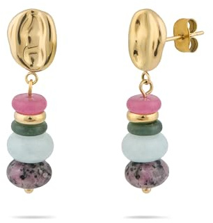 Tamaris Schmuck für Damen - Ohrringe aus Edelstahl mit bunten Steinen, Sommerlich und Elegante Schmuckstücke, wasserfest aus Edelstahl