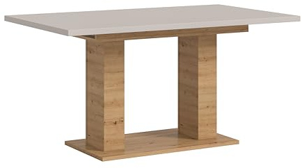 xonox.home – Esstisch Motion 150-190x76x90 cm in Kaschmir und Artisan Nachbildung – Ausziehbarer Tisch mit Doppelsäule – stabil & geradlinig – perfekt geeignet für große Familien und viele Gäste