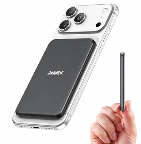 5000mAh Magnetic Wireless Power Bank, Ultra-Slim 20W Fast Charging Portable Charger with USB-C, Compact Magnetic Battery Pack for iPhone 17/16/15/14/13/12/11