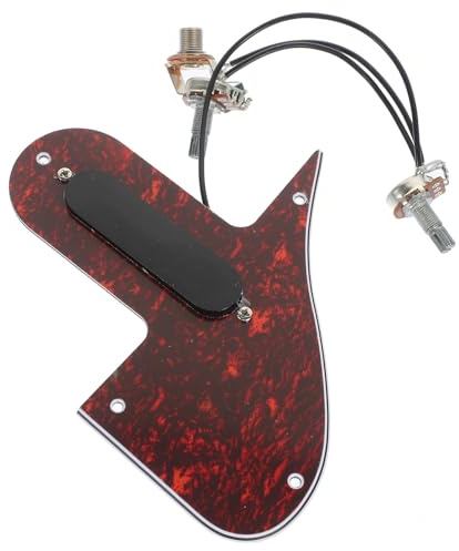 Mandolin Pickguard Assembly with Dual Coil Pickup for Guitar | 3 Ply Pvc Plate, High Output Low Noise Design, Red Tortoise Finish