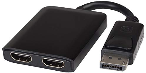 PremiumCord MST Adaptateur DisplayPort vers 2X HDMI, Fonction Étendue + Miroir, Vidéo 4K@60Hz UHD 2160p, Full HD 1080p, Noir, Longueur: 20 cm