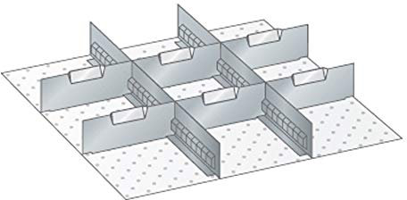 LISTA Art.Nr. 80.677.000 Schubladen-Einteilungsmaterial Set 27x27E für Fronthöhe 300mm Schlitzwände und Trennbleche