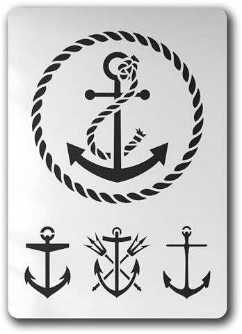 Schablone Anker 4 Motive Seilkordel Maritim - BA57