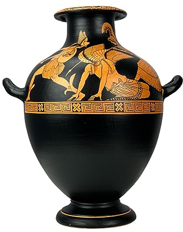 Hydria Vase mit Perseus mit Medusa-Kopf, Athena, antikes griechisches Töpferei, Kopie
