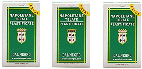Dal Negro Napoletane Playing Cards Green Case - Deck of 40 Cards, Pack of 3