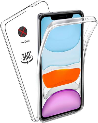 KP TECHNOLOGY iPhone 11 Front and Back Case, Crystal Clear Transparent [ Flexible Fitting ] Slim Shockproof 360 Full Body TPU PC Gel Case Cover For iPhone 11 (Clear)