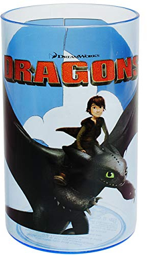 alles-meine.de GmbH 2 Stück 3 in 1 - Trinkbecher/Zahnputzbecher/Malbecher - Becher - Dragons - Drachenzähmen leicht gemacht - 250 ml - BPA frei - Trinkglas - Kunststoff Pla..