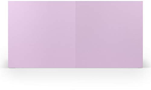 PAPERADO 50 Faltkarten Quadratisch - 15,7 x 15,7 cm - Orchidee gerippt Lila - 220 g/m² - Blanko Doppelkarten Klappkarten Einladungskarten Basteln Geburtstag Hochzeit