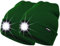 ATNKE 2Pcs Neue Warme LED beleuchtete Mütze,Unisex USB wiederaufladbare Laufmütze Ultra Bright 4 LED wasserdichte Lichtlampe Mehrfarbig/Green