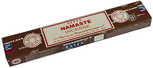 Satya Sai Baba Nag Champa Agarbhatti Agarbatti Räucherstäbchen + AV AVIShI Holder Räucherstäbchenhalter (3, Satya Namaste)