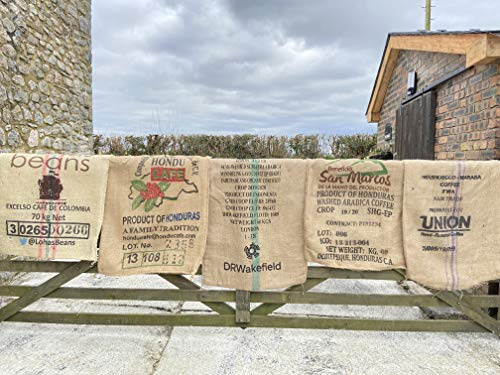 10x Used Recycled Empty Coffee Hessian Burlap Jute Bags Sacks Garden Planter Smoker Fuel
