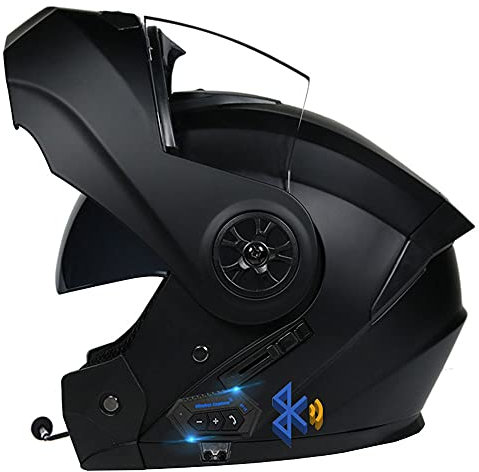 CNNGU Klapphelm Motorradhelm, Bluetooth Integralhelm, Mit Doppelvisier, ECE Genehmigt, Hochfeste Schale, Atmungsaktiv Und Bequem, Für Erwachsene, Frauen Und Männer