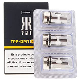 VOOPOOO TPP DM1 Coil (bobina de 0.15Ω × 3), apta para TPP Pod Tank E Cigarette Drag 3 Drag X Plus Pod Vape Kit, sin nicotina