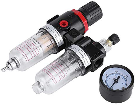 Air Filter Regulator，1/4'' Air Filter Regulator Lubricator Water Pressure Compressor Moisture Trap Oil Separator