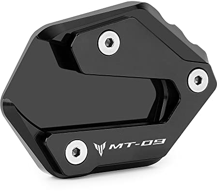 CXEPI Motorrad Seitenständer Vergrößern Fuß-Verbreiterung Ständer Platte Pad für MT-09 MT09 SP 2014-2022,Schwarz