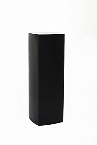 VIVANNO Podest Deko-Säule Stele Blumenständer Fiberglas Schwarz matt 34x34x100