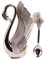 RANRAO 7 Stück Löffel Dessertlöffel Set mit Schwanenhalter Teelöffel Dessertlöffel, Emaille Design Eleganter Schwanenform Löffel Set, Silbrig Löffel Set für Kaffee, Dessert, Rühren, Teelöffel
