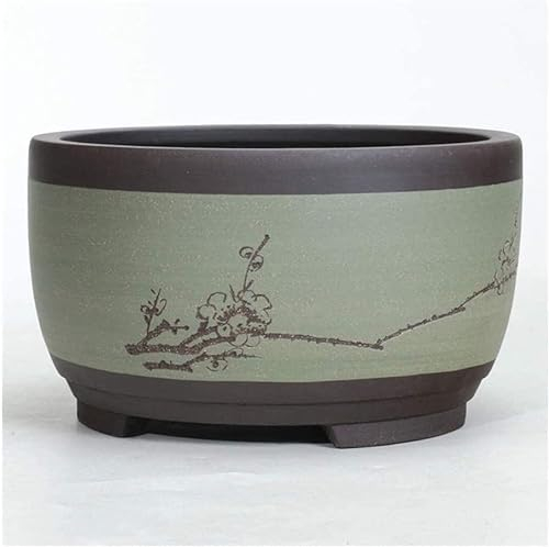 BOSUGE, Maceta de cerámica Vogue Maceta Maceta Redonda Grande Mediana y pequeña Planta de bonsái Macetas Decoración del hogar China for manualidades de bricolaje Cuenca de ventilación de estilo en for