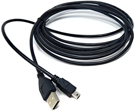 5m Mini USB to USB 24AWG 2.0 Hi-Speed 2.0 A-Male to Mini-B 5pin Cable Power & Data Lead (16.5ft, Black Nickel Connectors)