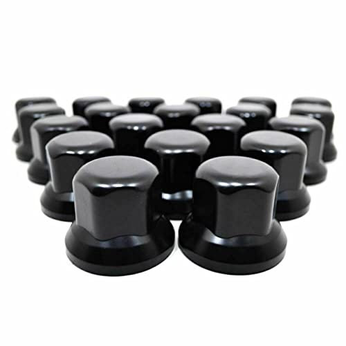 20 tapas de tuerca de rueda de 33 mm, de plástico, color negro, para camión, remolque, autobús, camión, vehículo LKW