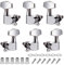 6 Pièces Guitare Mécaniques Boutons, 3L3R Guitare Cordes Tuning Chevilles Mécaniques Cordes Tuning Pegs Clés Chevilles Têtes pour Guitare Électrique ou Acoustique, Argent