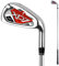Golf Club Eisen Nr. 7 für Herren und Damen, Stahl/Graphit, Übungsclub für Anfänger, rechte Hand, Einzel-Golfeisen (Rot-Stahl)