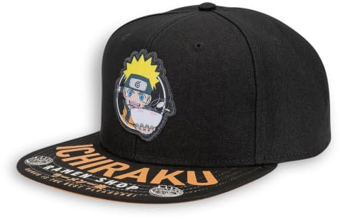 Bioworld Naruto Erwachsene Snapback Cap Ichiraku Ramen Shop Schwarz, Schwarz , Einheitsgröße