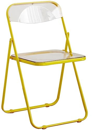 Klappstuhl Klappstuhl Garten Bunter Metallrahmen Klappstuhl, Einfacher Freizeit Rückenlehnenstuhl, Hauptschlafzimmer Make Uphocker, Zum Fotografieren (Color : Gelb, S : 46 * 55 * 77cm)