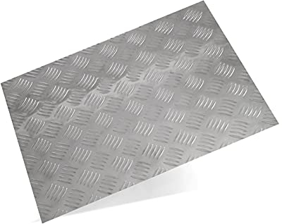 BBAUER Plaque de Marche En Tôle D'Alumià Damier Plaque de Marche En Tôle D'Aluminium, Pour Escaliers, Garages, Couloirs, Épaisseur 1 Mm/500Mm * 500Mm