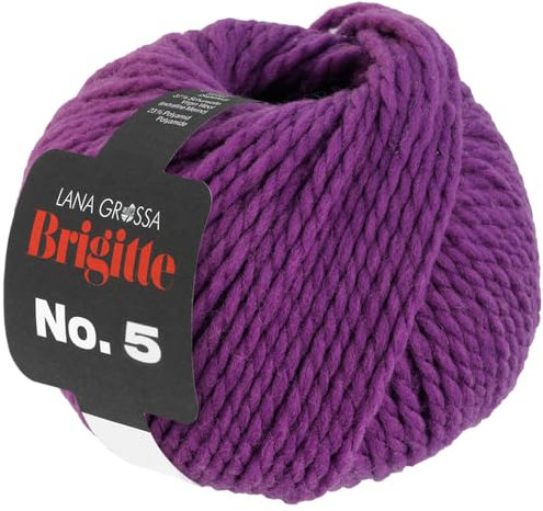 LANA GROSSA Brigitte Nr.5 | 2-fach verzwirntes Merino-Dochtgarn | Handstrickgarn aus 100% Schurwolle (Merino extrafein) | 50g Wolle zum Stricken & Häkeln | 75m Garn FB 13