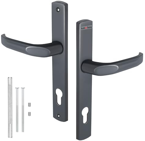 KOTARBAU® Poignée de Porte 92 mm - Cylindre Profilé en Aluminium - Universelle et Longue - Anthracite - Pour Intérieur et Extérieur