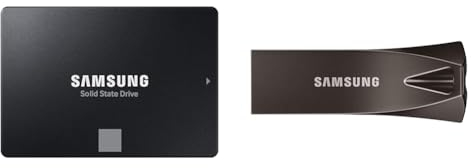 Samsung 870 EVO SATA III 2,5 Zoll SSD, 4 TB, 560 MB/s Lesen, 530 MB/s Schreiben, Interne SSD, Festplatte für schnelle Datenübertragung, MZ-77E4T0B/EU & BAR Plus USB-Stick Typ-A, 128 GB, 400 MB/s Lesen