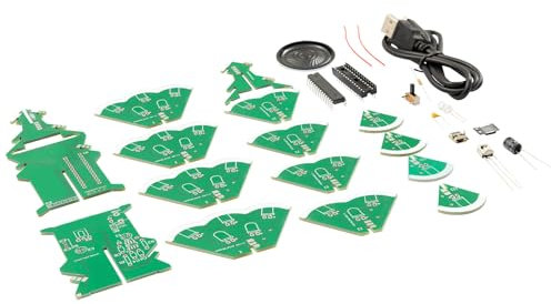 AZDelivery 3D DIY Weihnachtsbaum Löt-Set: Bunte LED Elektronik Bausatz, 7 Farben, STEM PCB-Platine – Ideal für Anfänger, Löten lernen & Üben, Auto-USB-Anschluss