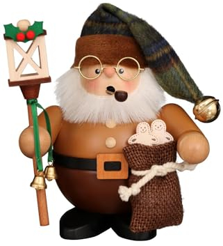 Christian Ulbricht Räuchermännchen Wichtel Weihnachtsmann mit Laterne Natur - 15,5 cm