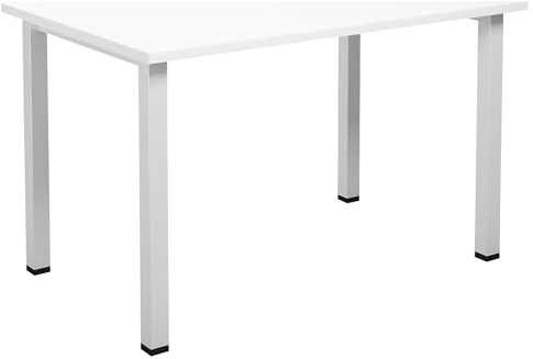 Kaiser + Kraft Mehrzwecktisch Duo-U | Gerade Platte, Tiefe 800 mm, Breite 1200 mm, weiß, weiß