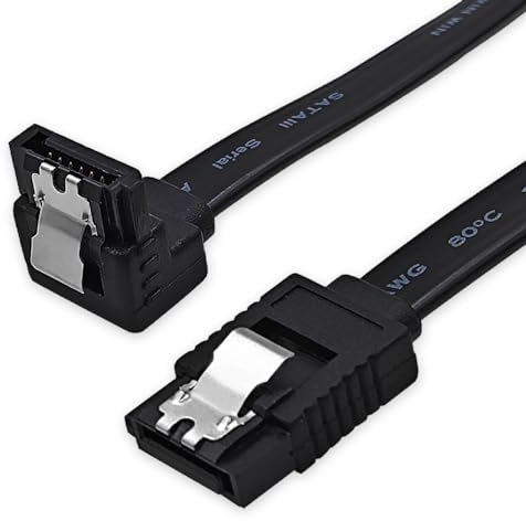 XANHAM Cavo SATA III da 18, 6 Gbps, angolo rigido a 90°, disco rigido SATA, SSD, lettore CD, masterizzatore CD, nero