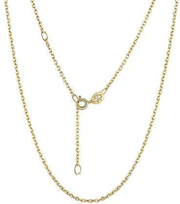 PROSILVER Damen Feine Rolokette 925 Sterling Silber Kette 1,1mm dünne Ankerkette Halskette für Frauen Kettelänge 36cm/41cm/46cm/51cm/55cm/61cm