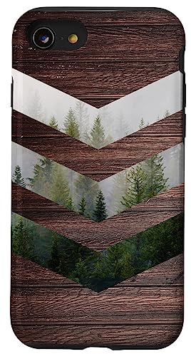 Geometrie Outdoor Holz Wandern Natur Berg Wald Liebhaber Hülle für iPhone SE (2020) / 7 / 8