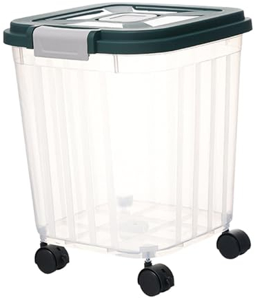 Dry Food Container Rice Storage Container,Multipurpose, Airtight Rice Storage Bin Rice Dispenser for Kitchen Nuts Flour, Green 15kg/214 (Color : Green 15kg)